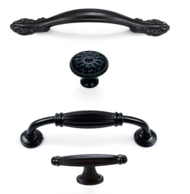 China OEM Kitchen Door And Drawer Handles , Black Door And Cupboard Handles for sale