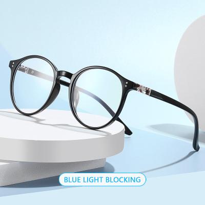 China Optical Frames Round Blue Light Blocking Glass Frames Glass Optical Frame Big Frame Computer Glasses Retro Frames for sale