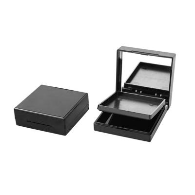 China Recycled Materials Square Cosmetic Eyeshadow Container Black Eyeshadow Packaging for sale