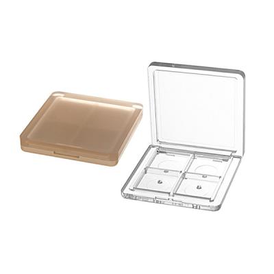 China Recycled Materials 4 Color Highlight Shadow Container Palette Private Label Empty Clear Plastic Makeup Case Square for sale