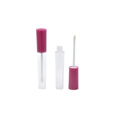 China Cosmetic Custom Design Cosmetic Packaging Lip Gloss Tube round pink empty transparent lipgloss tubes liquid lipstick container with appli for sale