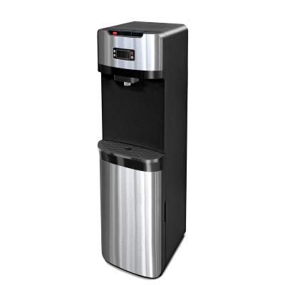 China Hotel Floor Standing Hot And Cold Water Dispenser With Classic Stainless Steel Decoration for sale