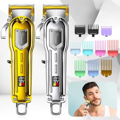 China RV Barber Hair Clippers Electric Cordless Professional Full Metal Low Noise Hair Trimmer Hair Cutting Machine for sale