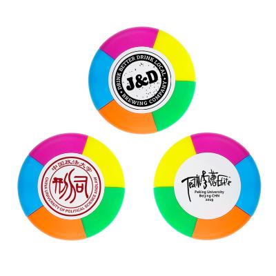 China Five Color Round Marker Highlighter Bar Custom Logo Products Fair Exhibition Fresh Promotional Giveaways for sale