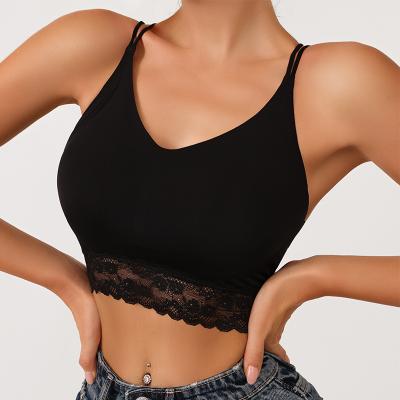 China Breathable Yoga Bra Strap Wire Bra Lace Bra Sale Breathable Wicking Free Elastic Sexy Hot Antibacterial Sports Bra for sale