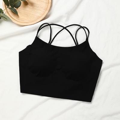 China QUICK DRY No Steel Ring Sports Bra Soft Skin-Friendly Camisole Vest Steel Sexy Bra For Ladies for sale