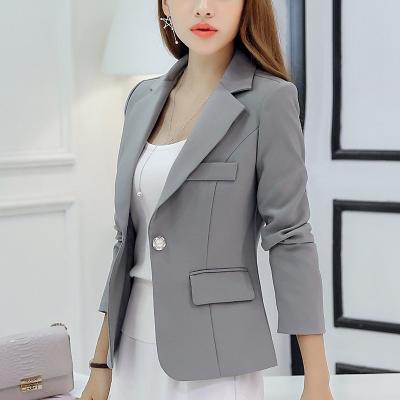 China Autumn Cheaper Women Blazer Long Anti-Shrink Sheath High-Grade Fashion Office OL Slim Short Women's Suits Single Button Women's Jacket for sale