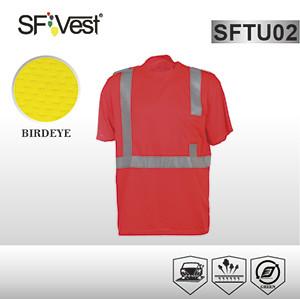 China Reflective Safety Clothing 100% Polyester Fabric High Visibility Shirts with Reflective Tape for sale