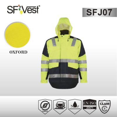 China Waterproof softshell jacket EN ISO high visibilty windbreaker jacket mixed color workwear for sale