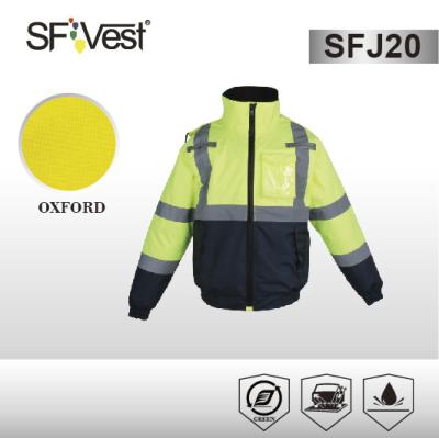 China ANSI/ISEA 107 class 3 safety jacket hi vis polyester oxford reflective jacket workwear waterproof for sale