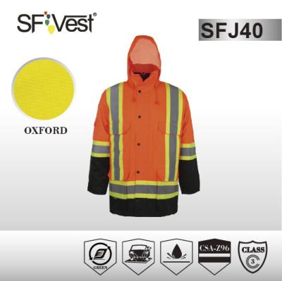 China CSA Z96-09 Hi-viz reflective safety jacket windbreak clothes assorted color back cross reflective tape for sale