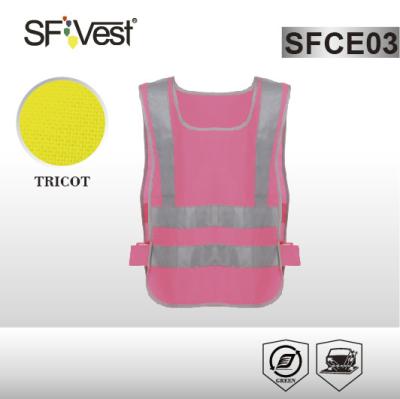 China High Visibility clothing reflective Children Safety Vest with velcro adjustment for sale