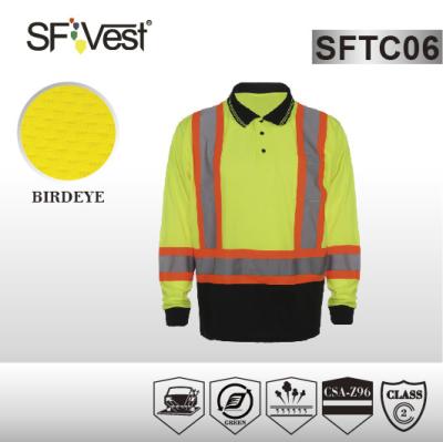 China High visibility Reflective Safety Shirts Class 2 CSA Z96-09 , Class 2 Safety clothing for sale