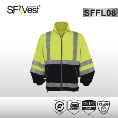 China Two pockets Hi Vis Sweatshirt reflective safety apparel EN ISO 20471 , elastic cuff for sale