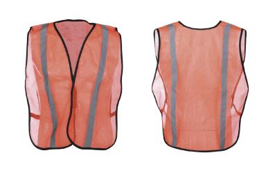 China 100% polyester mesh fabric velcro front , yellow or orange reflective safety vest for sale