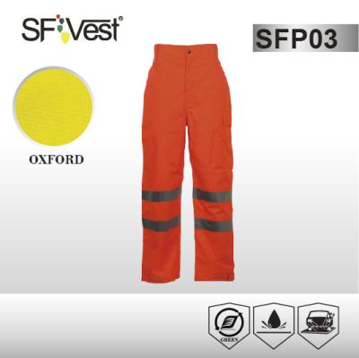 China Waterproof rain gear reflective work pants with snaps closure in bottom , ANSI / ISEA 107-2010 for sale