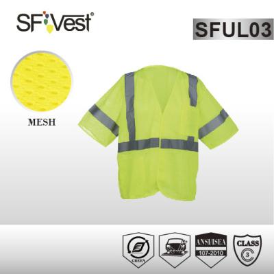 China ANSI/van ISEA 107 verkeer dat weerspiegelende veiligheid hallo vis workwear met korte koker en zakken waarschuwt Te koop