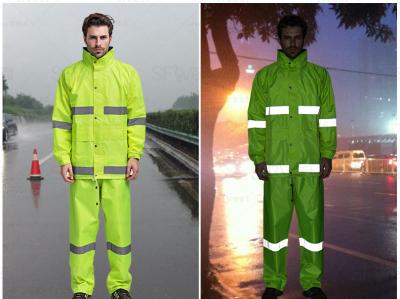 China Reflective raincoat rain pants , traffic safety sanitation safety rain suits waterproof clothes for sale