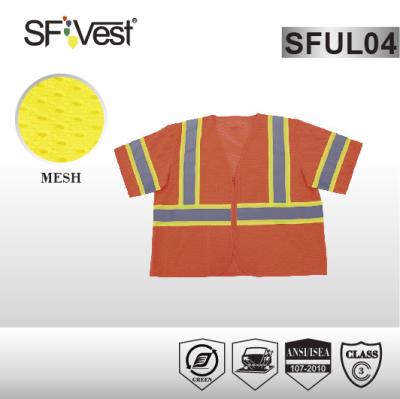 China ANSI / ISEA 107-2010 high visibility reflective safety vest workwear high visibility safety clothing for sale