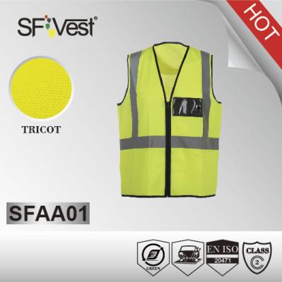 China Class ii safety vest , man reflective fabric and tape security guard vest EN ISO 20471 for sale