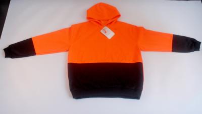 China M-5XL Size Reflective Hi Vis Fleece Hoodie , Orange polyester hooded sweatshirt for sale