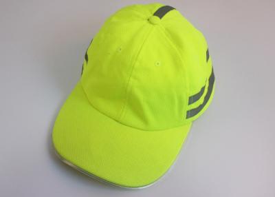 China Green 100%  polyester fabric reflective protection safety hats with LED light for sale