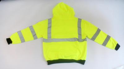 China Fluoresence Green fabric high visibility fleece sweatshirts hooded , Hi Vis jacket ,M - 5XL Size Custromized for sale