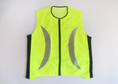 China 100% polyester oxford fabric reflective safety cycling vest zipper front and heat transfer reflective tape for sale