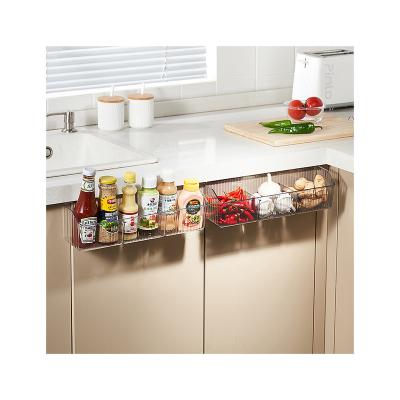 China Stocked Muti-Specification kitchen storage box Wall mounted Transparent Kitchen Door Hanging Storage Rack for sale