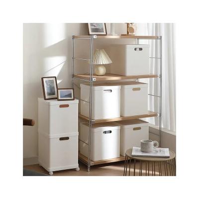 China Bathroom Around Corner Plastic Storage Box With Wheels Sideboard Desk Folder Book Organizing Storage Box for sale