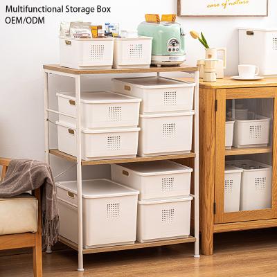 China High quality white plastic bathroom multi-size storage box with handle and roll large capacity box for sale