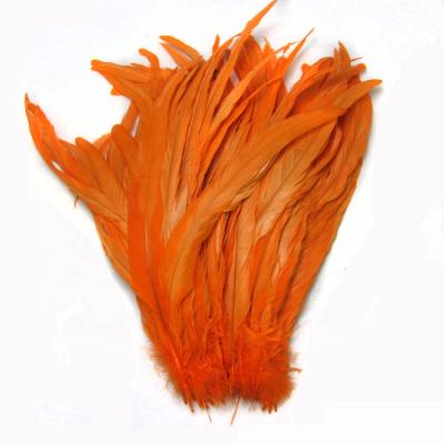 China Wholesale Cheapest Thin Colored Rooster Feathers Of Garment Rooster Tail Feather 40-45cm Long For Sale for sale