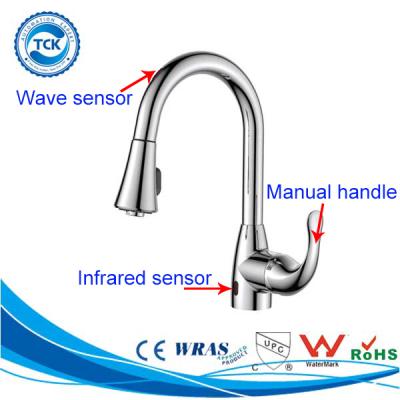 China Electric Faucets OLT Kitchen Appliance Hot And Cold Pull Down Automatic Sensor Kitchen Faucet for sale