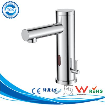 China Chrome Plating Electric Finish Stand Chrome Faucets Sensor Lavatory Heater Automatic Straight Faucet for sale