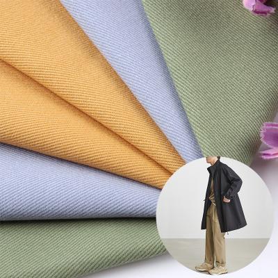 China Breathable Heavy Woven Cotton Textiles 300gsm Cotton Carbon Grinding Peached Twill Fabric For Garment for sale