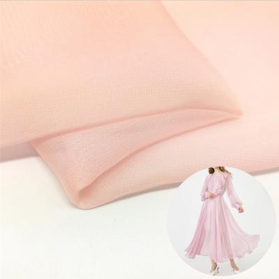 China Thin Stain 30D Tencel Polyester Soild Color 100% Polyester Chiffon Yarn Viable Georgette Chiffon Fabric for sale