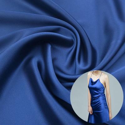 China Stretch Polyester Imitation Satin Fabric Silk Pajama Sling Dress Fabric for sale