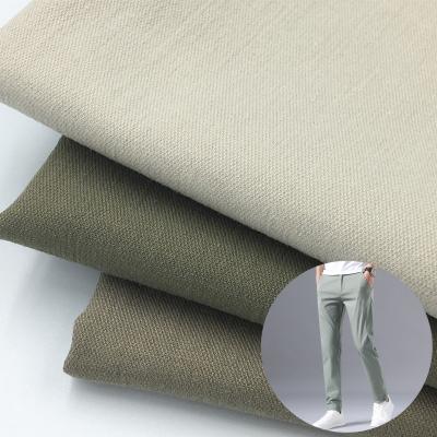 China Stretch Stain Washed Jacquard Cotton Stretch Plain Dyed 97%cotton 3% Spandex Pants Fabric for sale