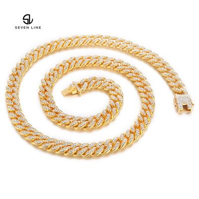 China Hiphop INS Wind Necklace Trend Europe And America Cuban Chain Necklace Men's Full Diamond 12mm Necklace Men's Hip Hop Personality Jewelry for sale