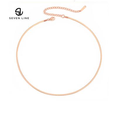 China FASHIONABLE European and American popular simple collarbone chain stainless steel snake necklace for sale