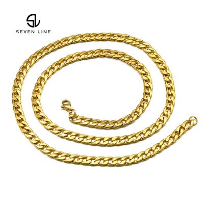 China TRENDY Stainless Steel Gold NK Chain Embossed Cuban Titanium Steel Figaro Chain Mens Chain for sale