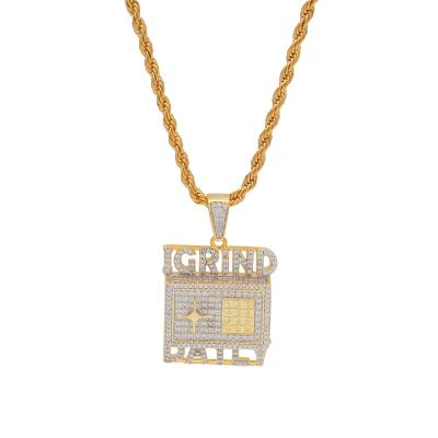 China New FASHIONABLE hip-hop personality safe with Zircon Micro-inlaid pendants European and American fashion jewelry for sale