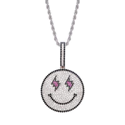 China Fashionable Women's Hot Smiling Accessories Jewelry Diamond Hop Hip Hop Hiphop Sale Luxury Necklace for sale