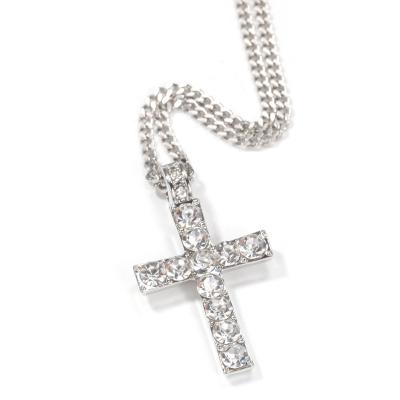 China Hot Selling Hiphop European and American Hip Hop Men's Classic Cross Pendant Diamond Cross Necklace for sale