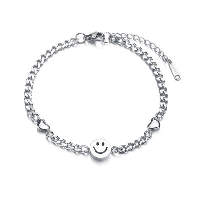 China Fancy CLASSIC Design Hot Sale Vintage Chain Bracelet Stainless Steel Smiley Jewelry for sale