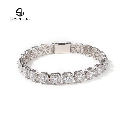 China Trendy Simple Square Factory Niche Design Hip Hop 9mm Rock Sugar Zircon Bracelet Hot Sale Direct Sales Product for sale