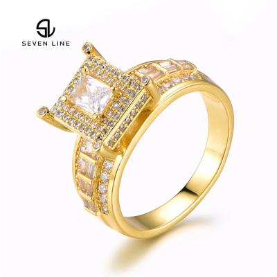 China European and American Hiphop Men's Zircon Ring Square Zircon Large Square Micro-inlaid Ring for sale