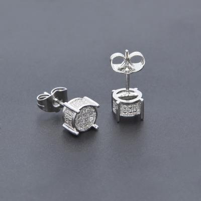 China Hiphop Hip Hop Micro Inlaid Jewelry Earrings Zircon Micro Inlaid Round Earrings for sale