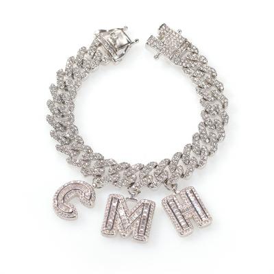 China Hiphop New Product 12mm Band Letter Anklet Hip-hop Personality Letter Spicy Cuban Chain for sale