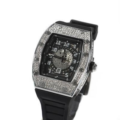 China Custom Luxury Gold Natural Brand Diamond Automatic Zircon Stainless Steel Date Mechanical Watches for Men and Women OEM for sale